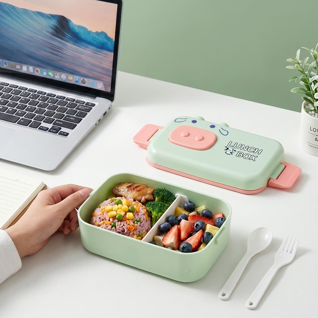 Meal Prep Kinder - Lancheira Plástica Kawaii para Crianças, Caixa