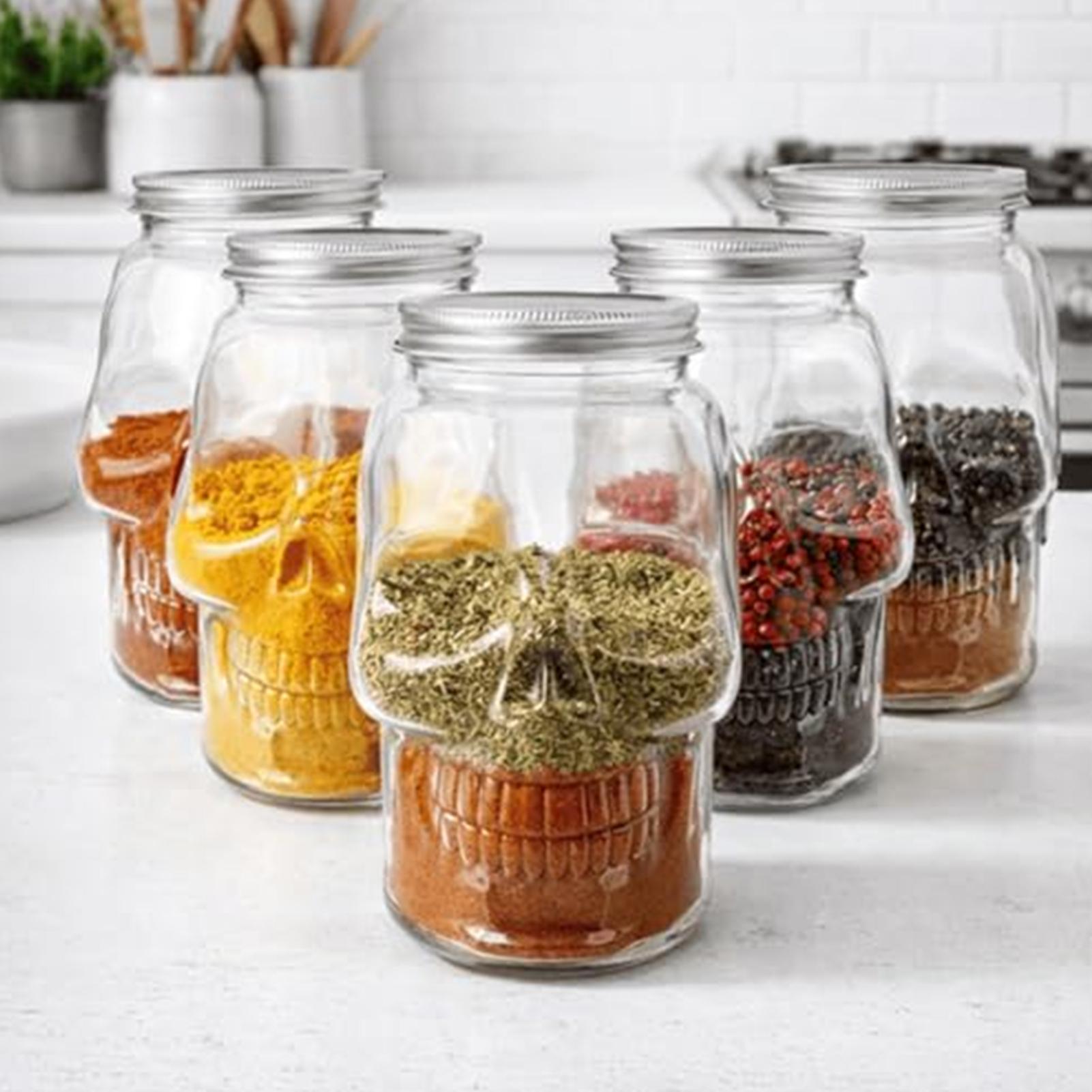 Meal Prep Kinder - Potes transparentes com tampa, tipo Mason,
