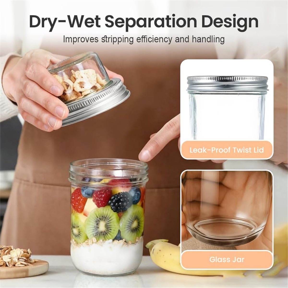 Meal Prep Overnight Oats - Recipientes BAAE para Overnight Oats com