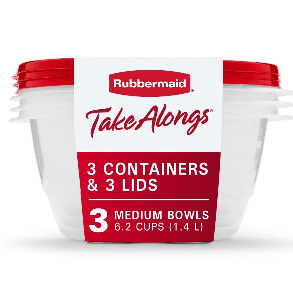 Meal Prep Usa - Conjunto de 3 Recipientes Grandes Redondos