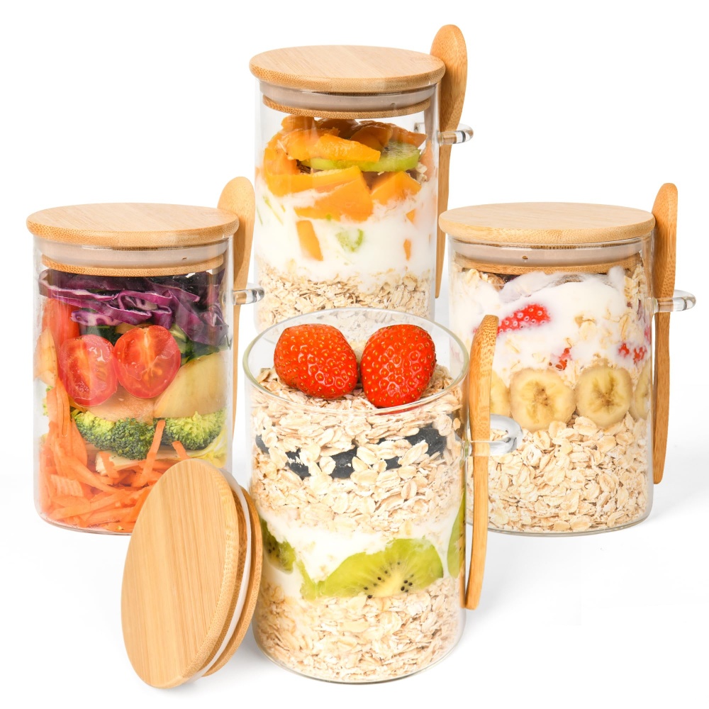 Meal Prep Overnight Oats - Conjunto de 1/2/3/4 Recipientes para Overnight