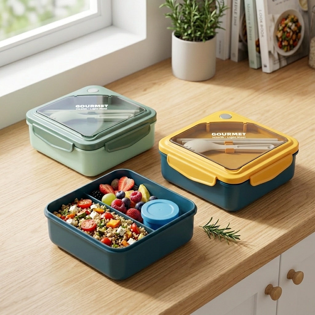 Meal Prep Kinder - Marmita Plástica Selada com 2 Compartimentos,