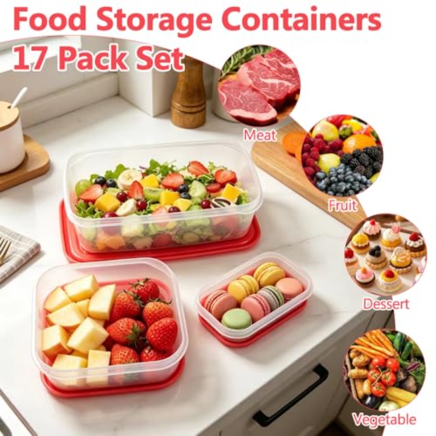 Conjunto de 17 Peças de Plásti - Meal Prep Usa avaliação e preço