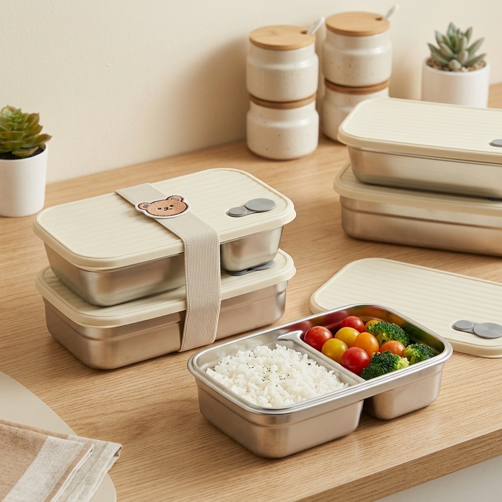 Caixa Bento de Aço Inoxidável, - Meal Prep Kinder avaliação e preço