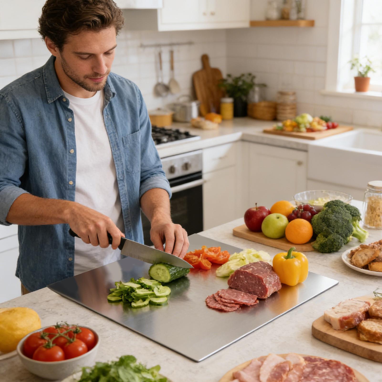 Tábua de Corte de Aço Inoxidáv - Meal Prep For Cutting avaliação e preço