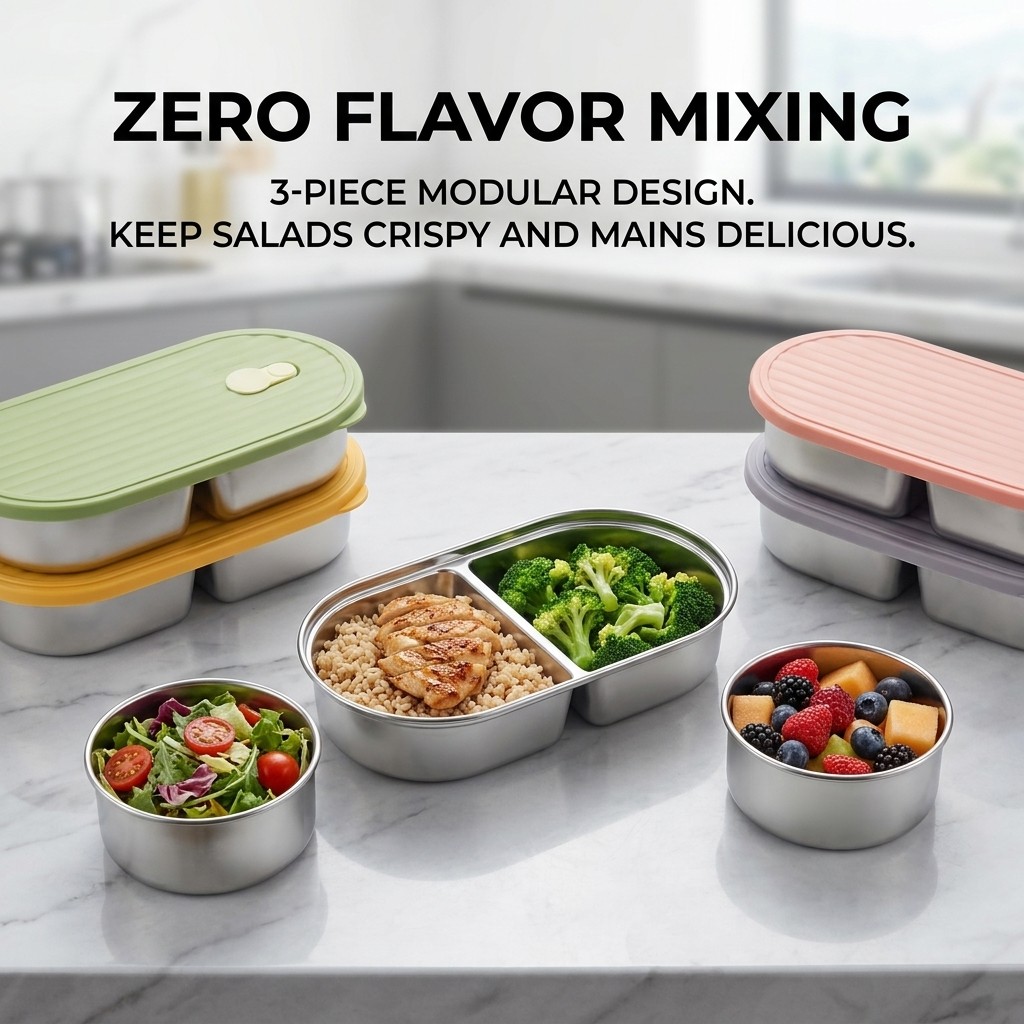 Conjunto de Caixa Bento de Aço - Meal Prep Kinder avaliação e preço