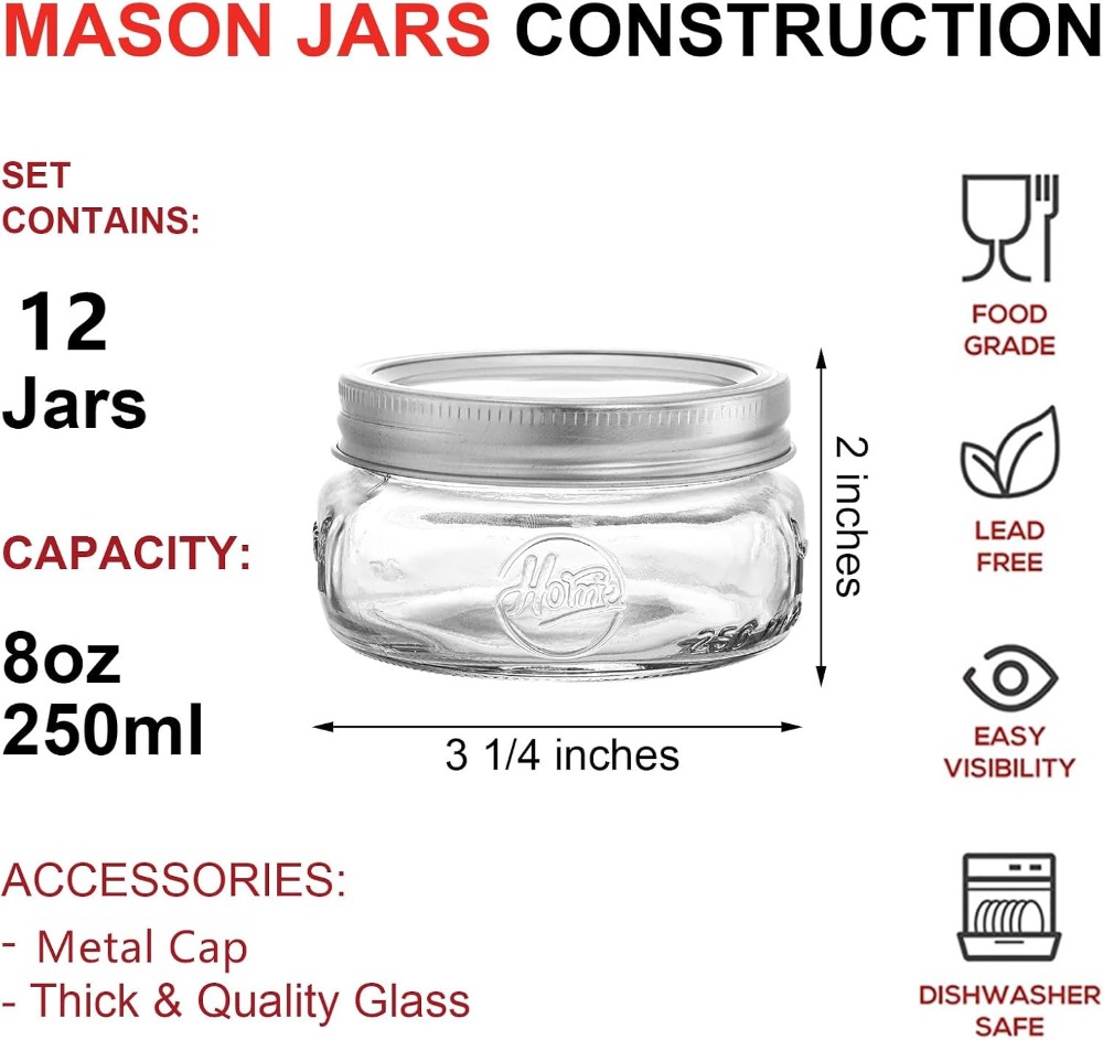 Pacote com 12 Frascos de Vidro - Meal Prep Overnight Oats avaliação e preço
