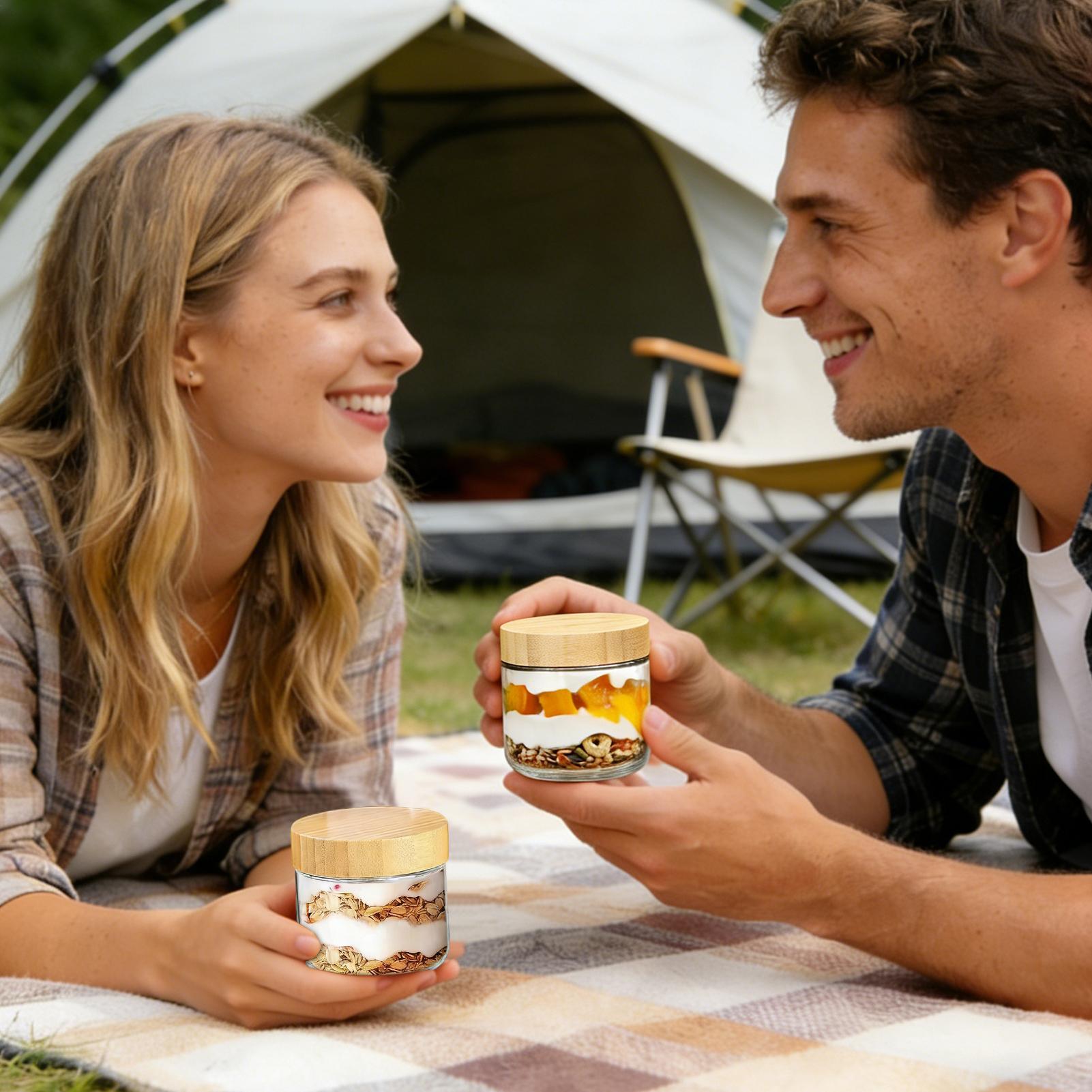 Potes de Vidro de Boca Larga p - Meal Prep Overnight Oats avaliação e preço
