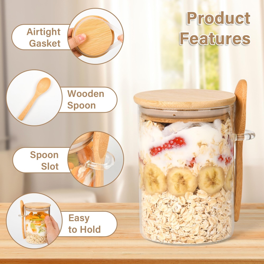 Conjunto de 1/2/3/4 Recipiente - Meal Prep Overnight Oats avaliação e preço