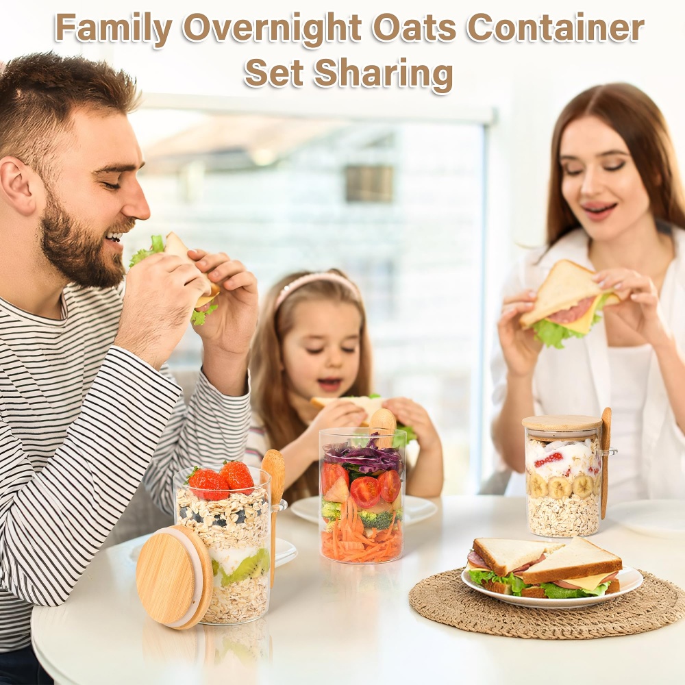 Conjunto de 1/2/3/4 Recipiente - Meal Prep Overnight Oats avaliação e preço