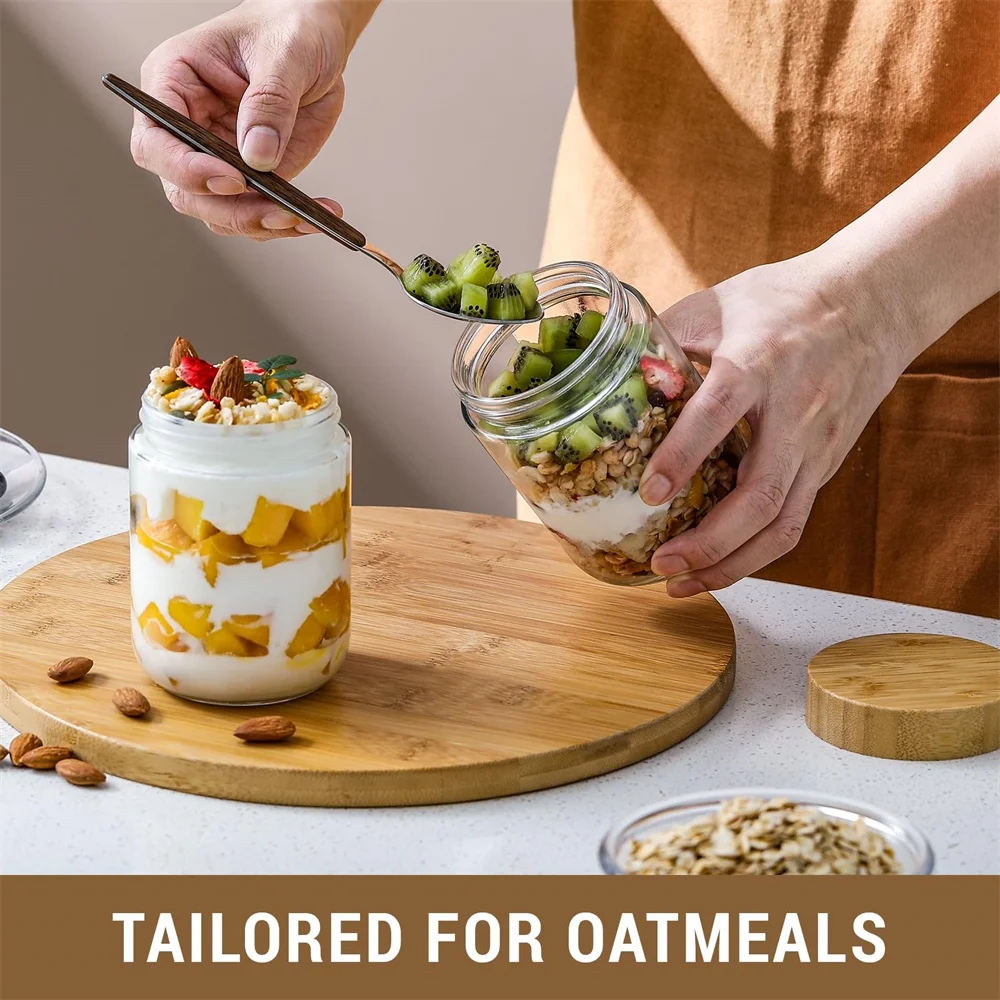 Conjunto de 4 potes de vidro d - Meal Prep Overnight Oats avaliação e preço