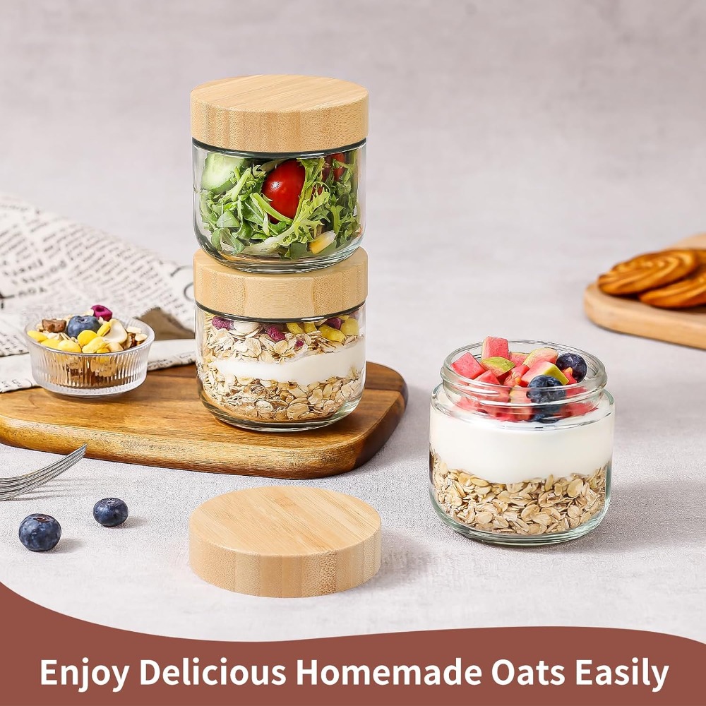 Potes de Vidro Herméticos de B - Meal Prep Overnight Oats avaliação e preço