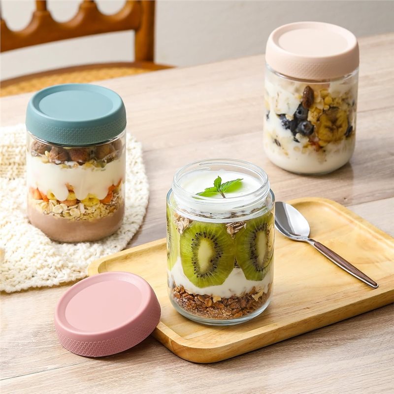 AB34-6Pcs Recipientes de Vidro - Meal Prep Overnight Oats avaliação e preço
